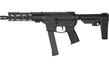 Banshee MKGs, Semi-automatic Pistol, AR, 9MM, 8" Threaded Barrel, 1/2x28, CMMG Zeroed Linear Compensator, Cerakote Finish, Armor Black, M-LOK Handguard, CMMG Zeroed Polymer Grip, Pistol Tube, Manual Safety, 33 Rounds, 1 Magazine, Accepts GLOCK Style Maga
