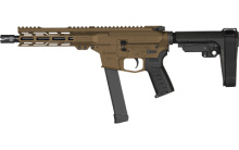 Banshee MKGs, Semi-automatic Pistol, AR, 9MM, 8" Threaded Barrel, 1/2x28, CMMG Zeroed Linear Compensator, Cerakote Finish, Midnight Bronze, M-LOK Handguard, CMMG Zeroed Polymer Grip, Pistol Tube, Manual Safety, 33 Rounds, 1 Magazine, Accepts GLOCK Style