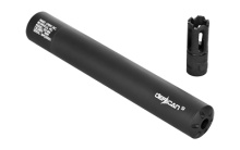 DEFCAN 9, Suppressor, 9MM, Aluminum, Black Finish, Quick Detach, Includes Mount QD-928