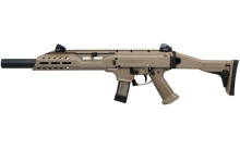 Scorpion EVO 3 S1 Carbine, 9MM, 16.2" Threaded Barrel, 1/2x28 Thread Pitch, Folding Stock, Adjustable Sights, Removable Faux Suppressor, Flat Dark Earth Finish, 10 Rounds 08544