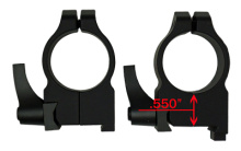Scope Rings, Quick Detach, 1", High Height, Fits CZ 550, Matte Finish 19131