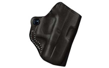 Mini Scabbard Belt Holster, Fits S&W .380 Bodyguard With Laser, Right Hand, Black Leather 019BAU7Z0