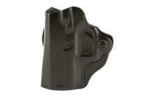 Mini Scabbard Belt Holster, Fits Glock 43, Left Hand, Black Leather 019BB8BZ0