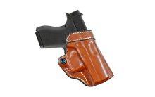 155 Criss-Cross, Belt Holster, Right Hand, Black Leather, Fits Glock 42 155BAY8Z0