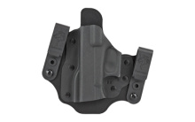Intruder 2.0 IWB/OWB Belt Holster, Fits Glock 17,19,19X,20,21,22,23, Left Hand, Kydex/Leather, Black 176KBB2Z0