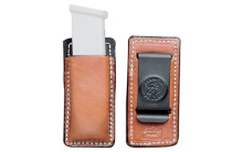 Secure Single Magazine Pouch, Fits  Glock 17/19/22/23/36, Ambidextrous, Tan Leather A47TJJJZ0
