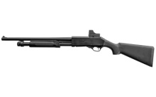 Akkar Churchill 612 Combo, Pump, 12 Gauge 3", 18.5" & 28" Barrels, Black, Red Dot Sight, 18.5" Barrel has Ramp Front Sight and Cylinder Fixed Choke, 28" Vent Rib Barrel has Fiber Optic Bead and Improved Cylinder/Modified/Full Chokes, 4 Rounds 111374