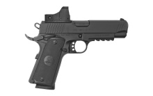 MC1911C Optics Ready, Semi-automatic, 1911 Commander Model, 45ACP, 4.4" Barrel, Steel Frame, Black Finish, Synthetic Grips, Ambidextrous Safety, Extended Beavertail, Accessory Rail, Fixed Sights, Optics Adapter Plate, 8Rd GIRSMC1911C45ACPTV