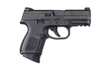 FNS-9 Compact, Double Action Only, Semi-automatic, Compact Pistol, 9MM, 3.6" Barrel, Polymer Frame,Black Finish, Fixed Sights, Non-Manual Safety, 10Rd, 3 Magazines 66774
