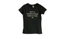 Short Sleeve Shirt, "Not A Pepper Spray Kind Of Girl", Small, Women, Grey AA68170
