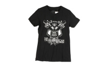 Short Sleeve Shirt, "Girls With Guns", Medium, Women, Black AP95114