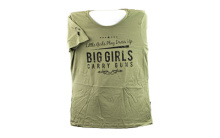 Short Sleeve Shirt, "Big Girls Carry Guns", XSmall, Women, OD Green AP95118