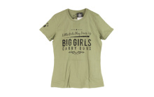Short Sleeve Shirt, "Big Girls Carry Guns", XLarge, Women, OD Green AP95122