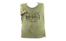 Short Sleeve Shirt, "Big Girls Carry Guns", XXLarge, Women, OD Green AP95123