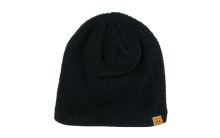 Cap, Waffle Knit Beanie, One Size Fits Most, Black, Fleece Lined AS41006