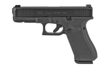 17 Gen5, Striker Fired, Full Size, 9MM, 4.49" Marksman Barrel, Polymer Frame, Matte Finish, Glock Night Sights, 10Rd, 3 Magazines, Ambidextrous SlideStop Lever, Flared Mag Well, nDLC Finished Slide a nd Barrel, No Finger Grooves, Front Serrations PA175S7
