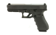 17 Gen 4, Safe Action, Full Size Pistol, 9MM, 4.48" Barrel, Polymer Frame, Matte Finish, Fixed Sights, 10Rd, 3 Magazines, Glock OEM Rail, Front Serrations, Extended Magazine Catch, Extended Slide Stop PG1750431FS