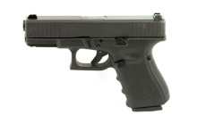 19 Gen 4, Safe Action, Full Size Pistol, 9MM, 4.01" Barrel, Polymer Frame, Matte Finish, Fixed Sights, 10Rd, 3 Magazines, Glock OEM Rail, Front Serrations, Extended Magazine Catch, Extended Slide Stop PG1950431FS