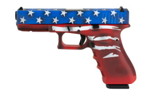 22, GEN 3, Semi-automatic, Safe Action, Full Size, 40 S&W, 4.49", Red, White, Blue, BattleWorn Flag, 15 Rounds, 2 Mags, Glock OEM Rail, Right Hand, Fixed Sights, Polymer, Matte PI2250204
