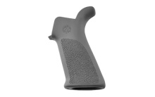 OverMolded Rifle Grip, Gray Color, Beavertail, No Finger Grooves, Fits AR Rifles 15032