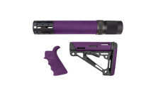 Kit, Purple Finish, Finger Groove Beavertail Grip, Rifle Length Forend with Accessories, OvermoldedCollapsible Stock, Buffer Tube and Hardware, AR-15/M16 15678