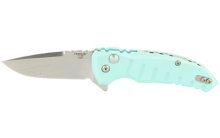 X1-Microflip, Folding Knife, Tumbled, Plain, Drop Point Blade, 2.75", Aluminum / Aquamarine 24173