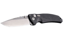 EX-03, Folding Knife, Tumbled, Plain, Folder, Drop Point, 3.5", Polymer Frame / Black 34370