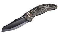 EX-04, 4" Folding Knife, Wharncliffe Black Blade, G10 Frame, G-Mascus Black/Gray 34449