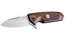 SIG EX-02 ASE, Folding Knife, 154CM, Plain Edge, Spear Point Blade, 3.75", Stone Tumbled Blade  with Clear Cerakote Finish, Reinforce Walnut Scale Frame 36214
