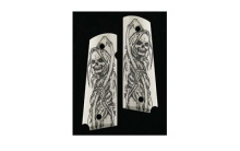 Grip, Fits Colt Government, Polymer, Ivory, Grim Reaper Full Body X2 45029