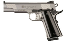 Grip, Fits Colt Government, Aluminum, Brushed Gloss Black Finish 45166