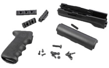 OverMolded Grip and Forend Kit, Longer Yugo Version, Fits AK-47 & AK-74 Variants, Black Finish 74018