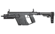 VECTOR SDP SB Enhanced, Black, 9MM, 6.5'' Threaded Barrel, KRISS Recoil Mitigation System, DEFIANCE Front and RearFolding Sights, SB Tactical SBA3 Collapsible Brace, KRISS Folding Adapter, 3 Lug Adapter, Mini Handguard, Short Rail Section, 1 - 17rd Magaz
