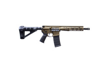 Direct Impingement Pistol, Semi-automatic, AR, 556NATO, 10" Barrel, Burnt Bronze Finish, 30Rd, MLOK Rail, SB Tactical Brace ICDIP5BB10MLBR