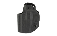 Hybrid Holster, Inside Waistband Holster, Ambidextrous, Fits S&W Shield, Kydex with Leather Shell, Includes 1.5" Belt Attachment, Black H3-SAW-1-BLK2