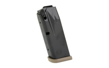 MC9 Magazine, 9MM, 12 Rounds, Fits Canik MC9, Matte Finish, Black, Includes Flat Dark Earth Finger Rest Baseplate and Flush Baseplate MA2277D
