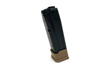 Magazine, 9MM, 21 Rounds, Fits Sig Sauer P320, Steel Construction, Blued Finish, Flat Dark Earth Baseplate SIG-A20-FDE