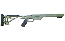 MPA BA Lite Chassis, Lightweight Machined Aluminum Chassis, Bubble Level System, Adjustable Length of Pull, Adjustable Cheek Riser, Bipod Picatinny Rail, Inletted for Remington 700 Short Action, Sniper Green Finish MPABALTCHASSREMSASNGR