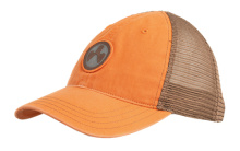 Icon Patch Garment Washed Trucker Hat, Orange/Brown, One Size Fits Most MAG1105-812