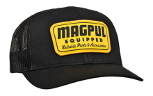 Equipped Trucker Hat, Black with Gold Patch, One Size Fits Most MAG1179-001