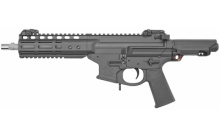 Space Invader, Semi-automatic Pistol, 9MM, 8.5" Barrel, Aluminum Frame, Black Finish, 32Rd, NHR 6.25" MLOK Rail, Geissele Airborne Charging Handle, Geissele MCX Trigger, STS Ambi Selector, MOE-K Grip, MBUS Pro Sights 02000825-BL