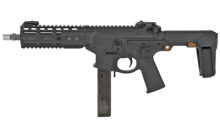 Space Invader, Semi-automatic Pistol, 9MM, 8.5" Barrel, Aluminum Frame, Black Finish, Q Pistol Brace, 32Rd, NHR 6.25" MLOK Rail, Geissele Airborne Charging Handle, Geissele MCX Trigger, STS Ambi Selector, MOE-K Grip, MBUS Pro Sights 02000825
