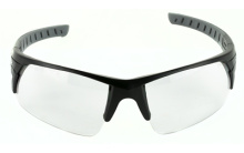 Blast FX Glasses, Ballistic Rated, Dual Molded Temple Arms, Enhanced Clarity Lens, Black and Gray/Clear BL0110CS