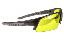 Blast FX Glasses, Ballistic Rated, Dual Molded Temple Arms, Enhanced Clarity Lens, Black Gray/Amber BL0140CS