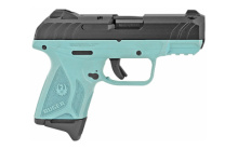 TALO SECURITY-9, Semi-automatic, Compact, 9MM, 3.42" Barrel, Turqouise Polymer Frame, Black Oxide Finish on Slide, 15Rd 03837