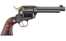 Vaquero, Revolver, Single Action, 357 Magnum, 5.5" Barrel, Steel Frame, Color Case Hardened, Gold PVD Hammer and Trigger, Walnut Grips, 6Rd 05164