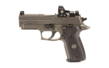 P229 Legion, Double Action/Single Action, Compact,9MM, 3.9" Barrel, Alloy Frame, Stainless Steel Slide, Legion Gray PVD Finish, Checkered G10 Grips, Electro-Optics X-RAY3 High Visibility Day/Night Sights, Romeo1 Reflex Sight, 10Rd, SRT Trigger 229R-9-LEG