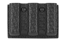 Model 775 Slimline Open Top Triple Magazine Pouch, For 2.25" Duty Belts, Fits Glock 17, Belt Loop, Hardshell STX, STX Basket Weave Black Finish 775-83-48