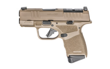 Hellcat, Striker Fired, Semi-automatic, Polymer Frame Pistol, Micro-Compact, 9MM, 3" Hammer Forged Barrel, Cerakote Finish, Desert Flat Dark Earth, Textured Grips, Tritium/Luminescent Front Sight, Tactical Rack U-Notch Rear Sight, Optics Ready, 5 Magazin