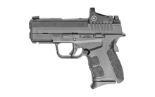 XD-S, Mod.2, OSP, Striker Fired, Semi-automatic, Polymer Frame Pistol, Compact, 9MM, 4" Barrel, Melonite Finish, Black, White Dot Front Sight, Serrated Rear Sight, Crimson Trace Red Dot, 2 Magazines, (1) 7-Round, (1) 9-Round Extended XDSG9409BCT